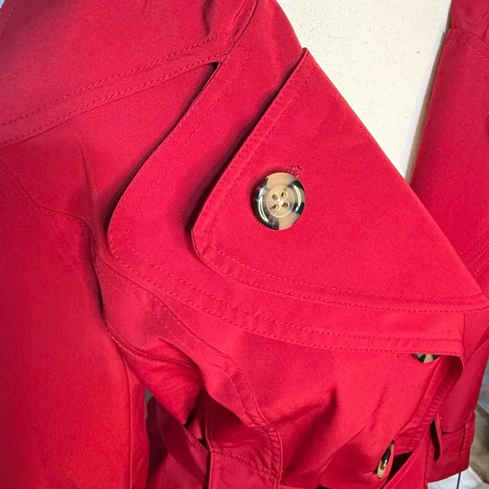 London Fog Vibrant Red Trench Coat